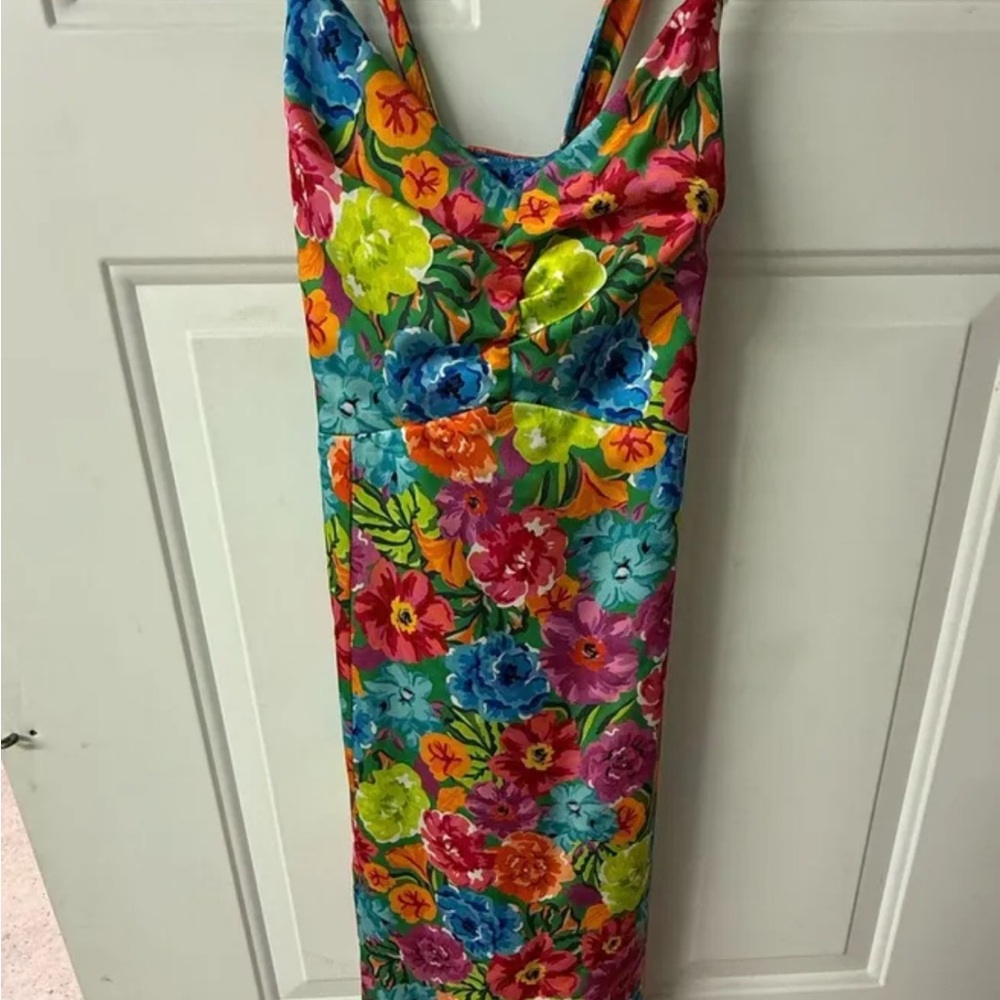 Show Me Your MuMu Colorful Floral Midi Dress
